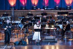 Paula Monsalve singer songwriter performing at the Marion Philharmonic Orchestra in Marion, Indiana from Linares Chile